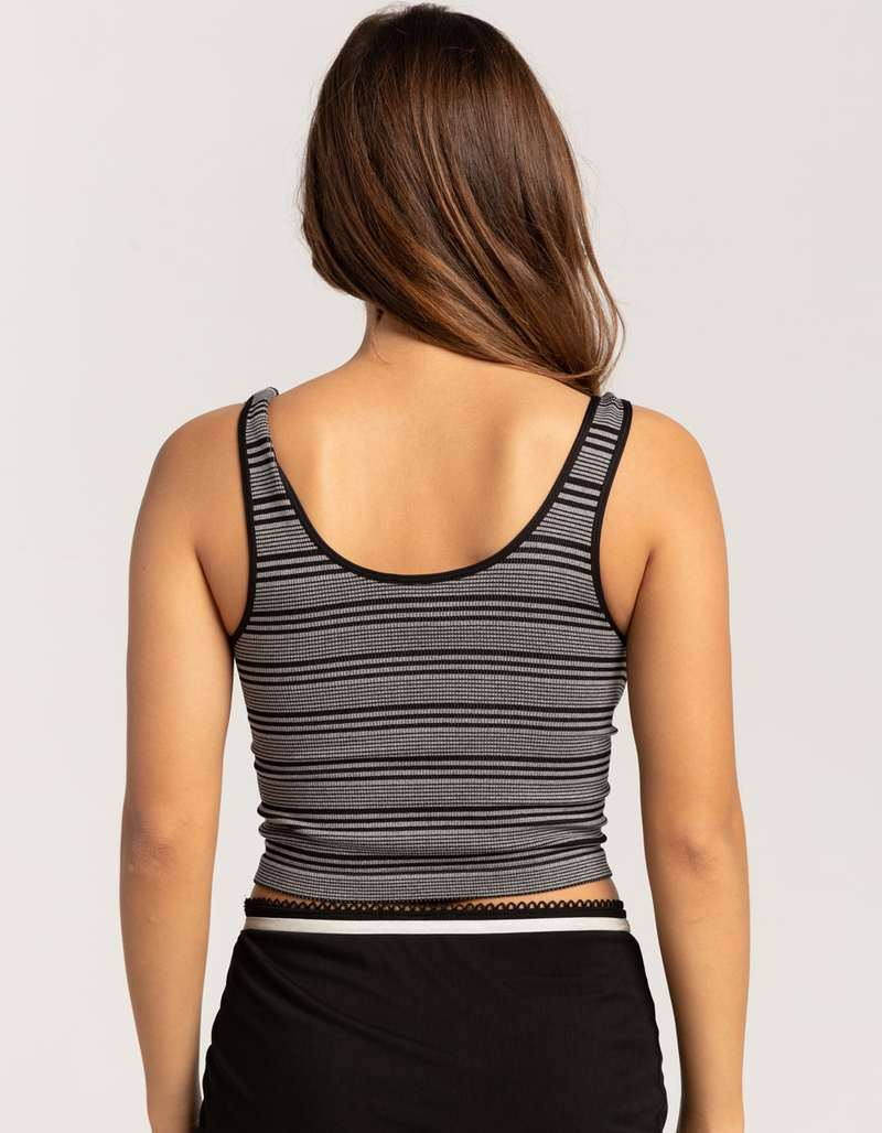 FULL TILT Seamless Striped V-Neck Womens Tank Top image number 3