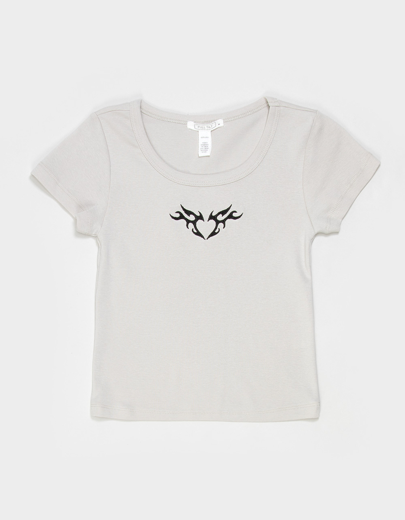 FULL TILT Embroidery Heart Girls Tee image number 0