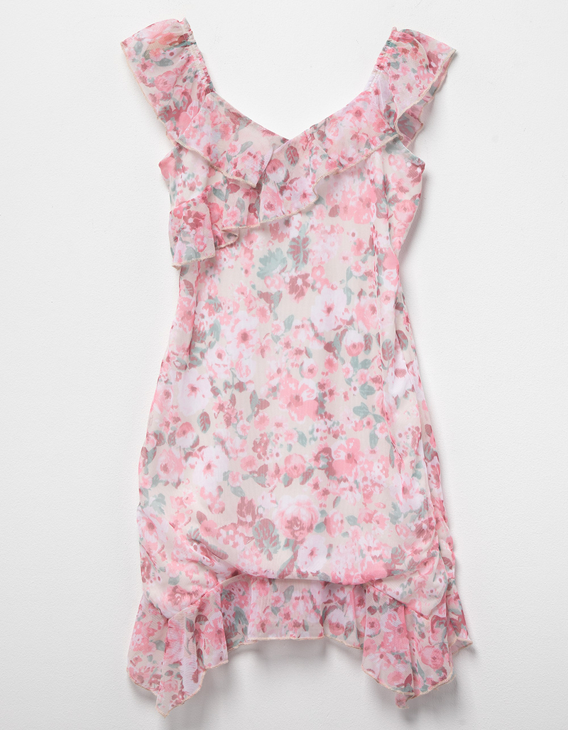 FULL TILT Floral Mesh Girls Dress image number 0