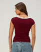 BDG Urban Outfitters Diana Womens Lace Trim Henley Top image number 4