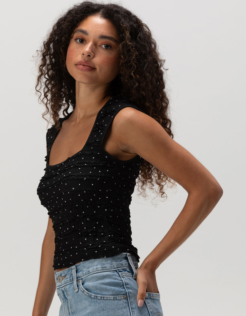 WEST OF MELROSE Square Neck Polka Dot Womens Top image number 2