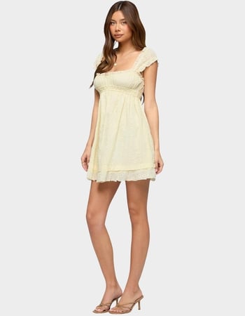 EDIKTED Eyelet Ruffle Babydoll Mini Dress Alternative Image