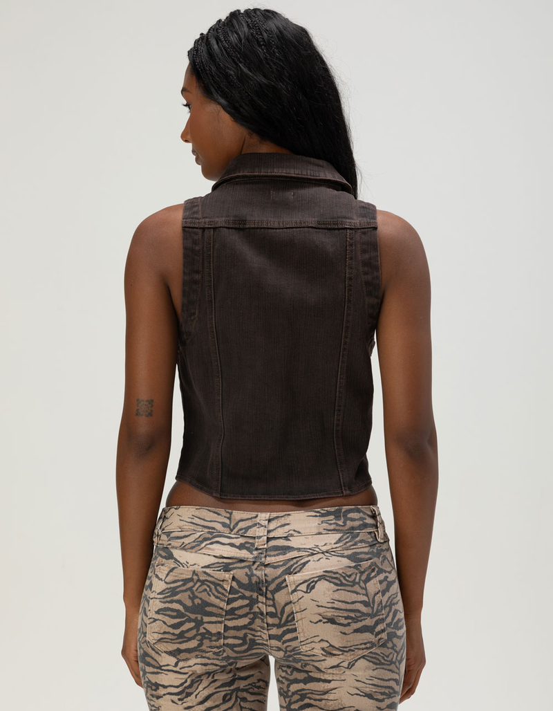 WEST OF MELROSE Womens Denim Vest image number 3