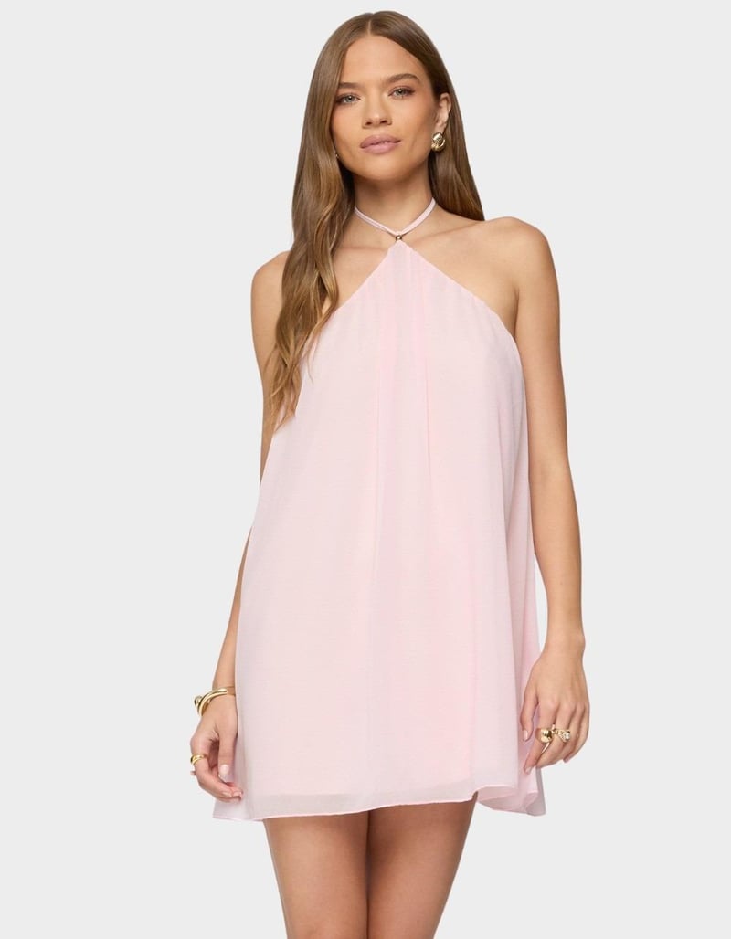 EDIKTED Emeline Backless Halter Mini Dress image number 0