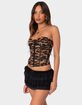 EDIKTED Lennox Leopard Print Mesh Corset image number 3