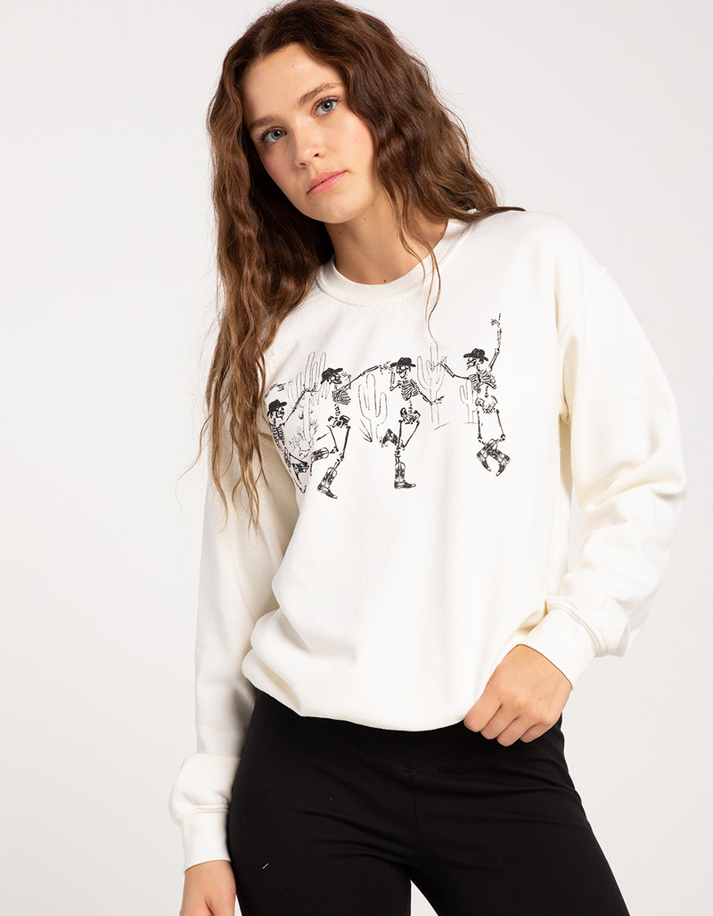 FULL TILT Western Skeleton Womens Crewneck Sweatshirt image number 0