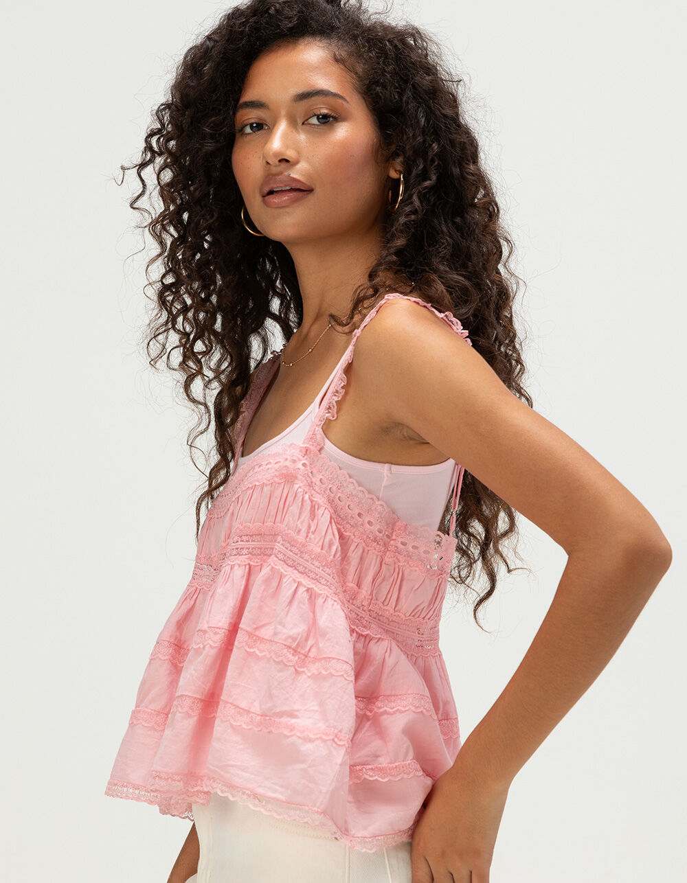 FREE PEOPLE Darling Dreams Womens Cami - PINK - L | Tillys