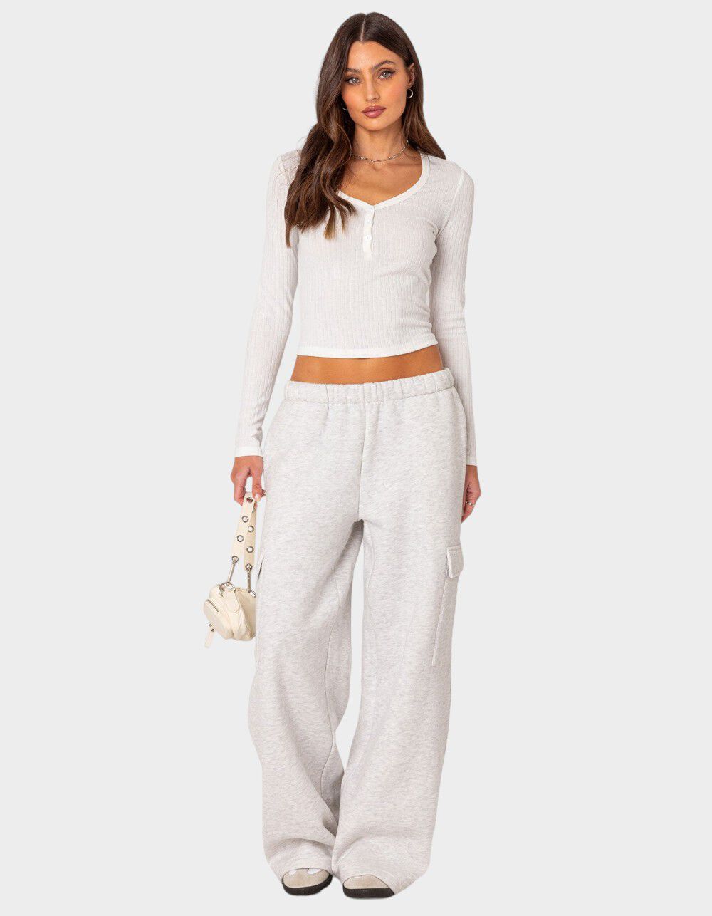 【MODERNIF】Dix cargo wide sweatpants EDIKTED Wide Leg Cargo Sweatpants - GRAY | Tillys