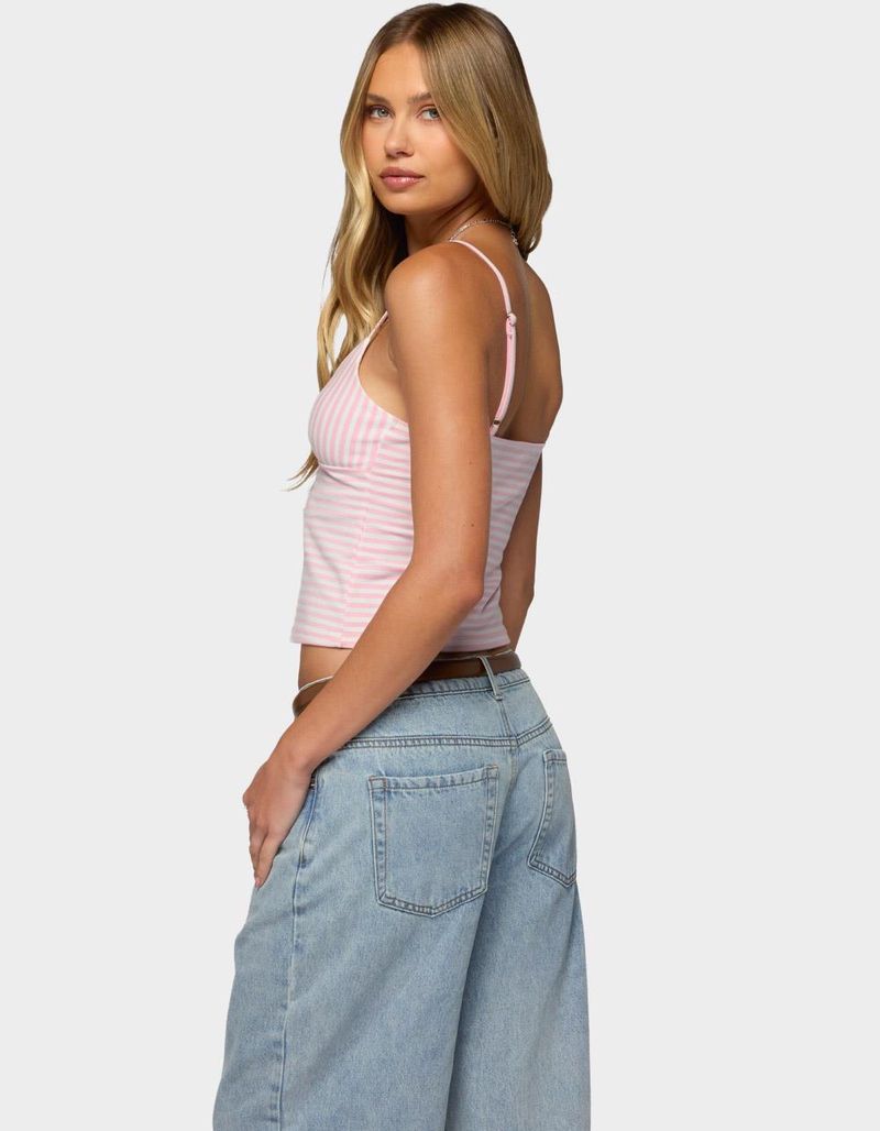 EDIKTED Emilea  V-Neck Striped Tank Top image number 2