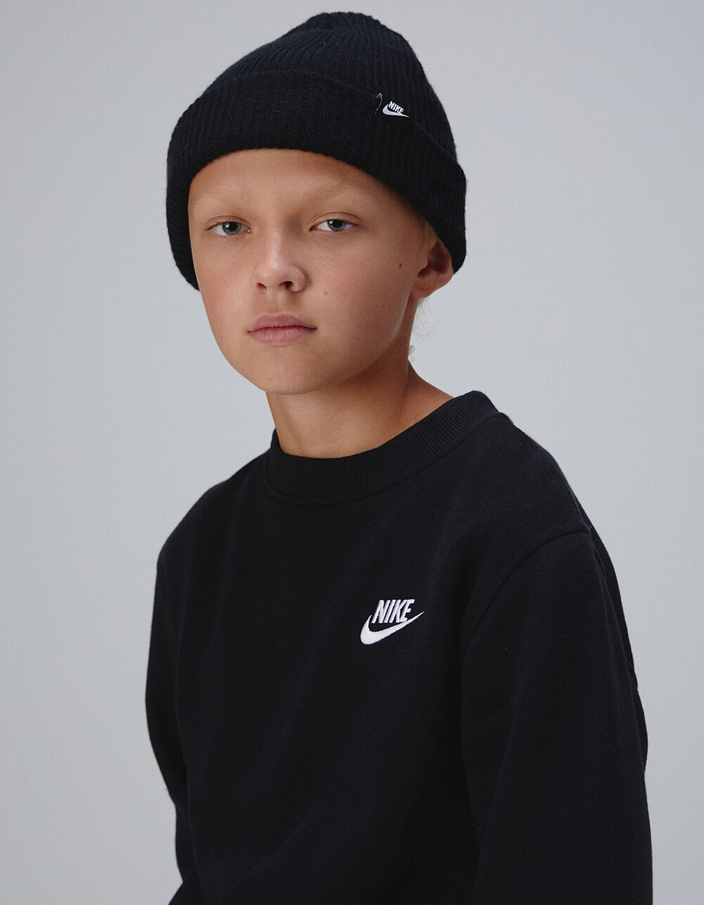 NIKE Sportswear Club Fleece Boys Crewneck Sweatshirt - BLACK | Tillys