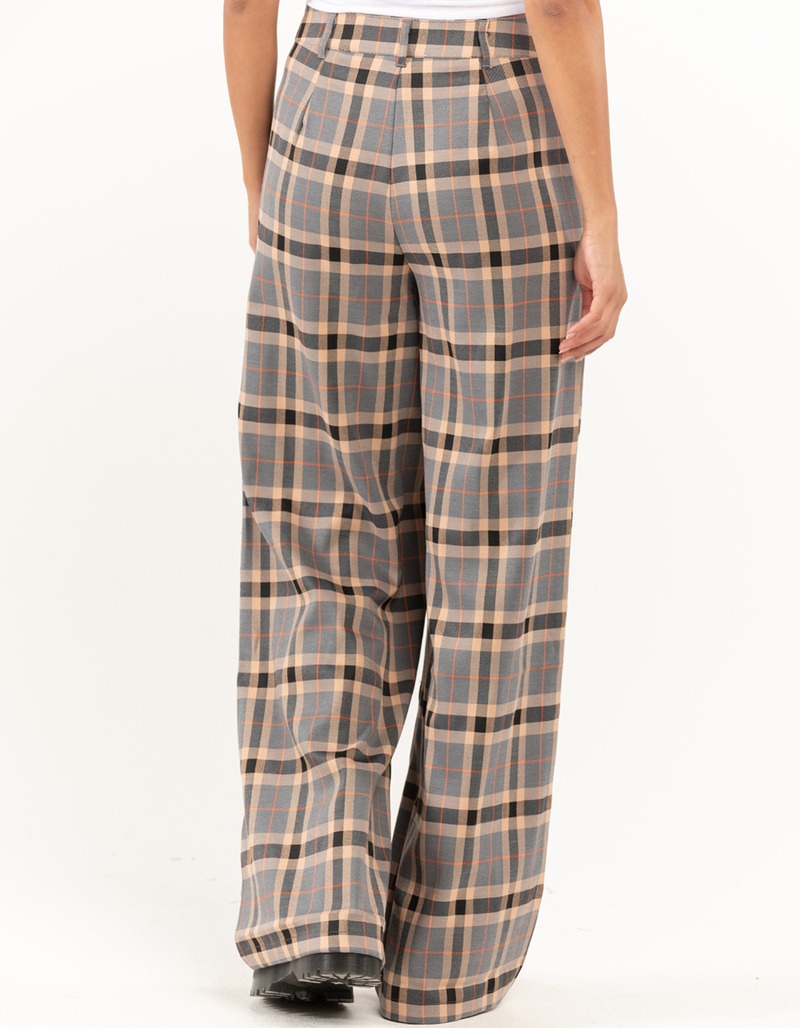 RSQ Womens Wide Leg Plaid Pants image number 3