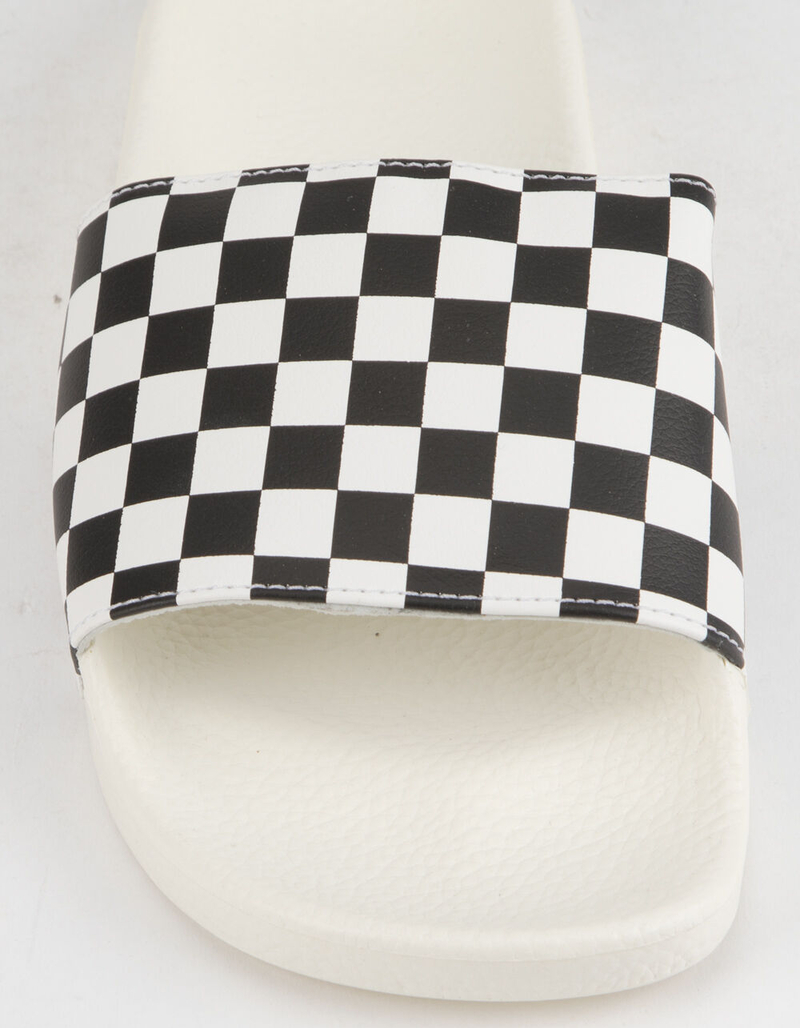 VANS Checkered Black & White Womens Slide Sandals image number 4
