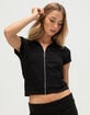 FULL TILT Womens Zip-Up Short Sleeve Hoodie image number 1