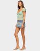 EDIKTED Shoulder Tie Lacey Sheer Mesh Top image number 4
