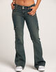 RSQ Womens Low Rise Cargo Tint Flare Pants image number 2