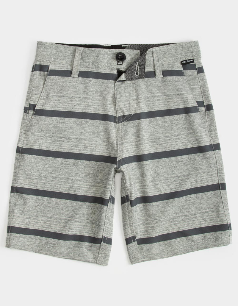 VOLCOM Frickin Surf N Turf Mix Boys Black & Gray Hybrid Shorts image number 0