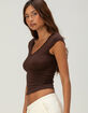 TILLYS Womens V-Neck Cap Sleeve Top image number 3