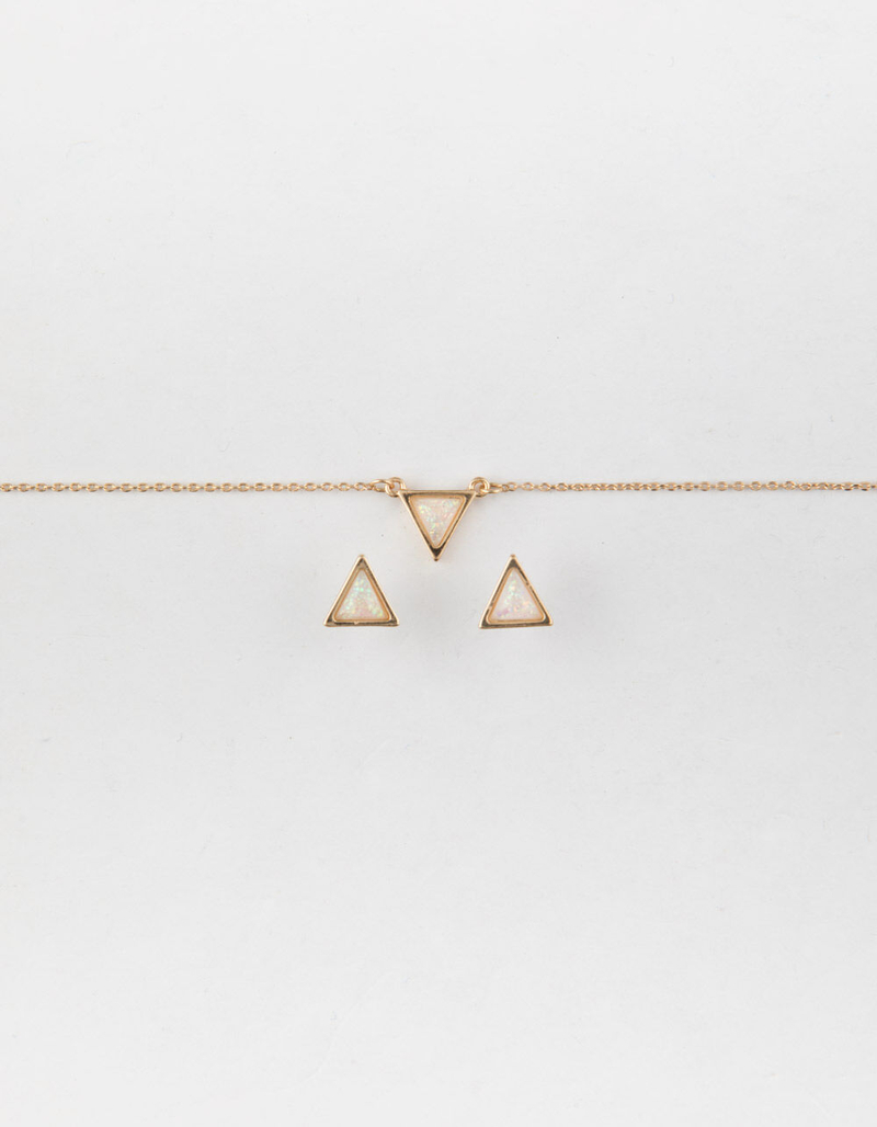 FULL TILT Triangle Necklace & Earring Set image number 0