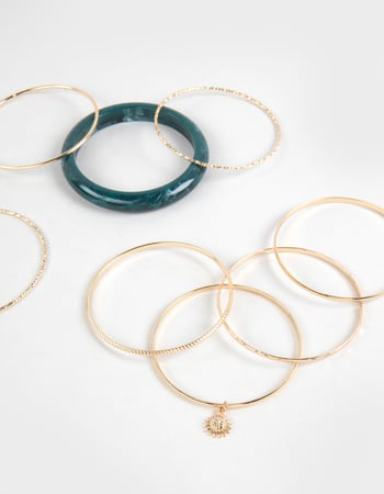 FULL TILT Acrylic And Metal Bangle Bracelet Set Alternative Image