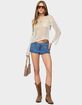 EDIKTED Grommet & Stud Denim Micro Shorts image number 5