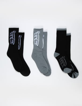 VON DUTCH 3 Pack Mens Crew Socks Primary Image