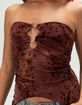 WEST OF MELROSE Womens Flocked Tube Top image number 5