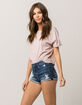 RSQ Sunset High Rise Womens Ripped Denim Shorts image number 1