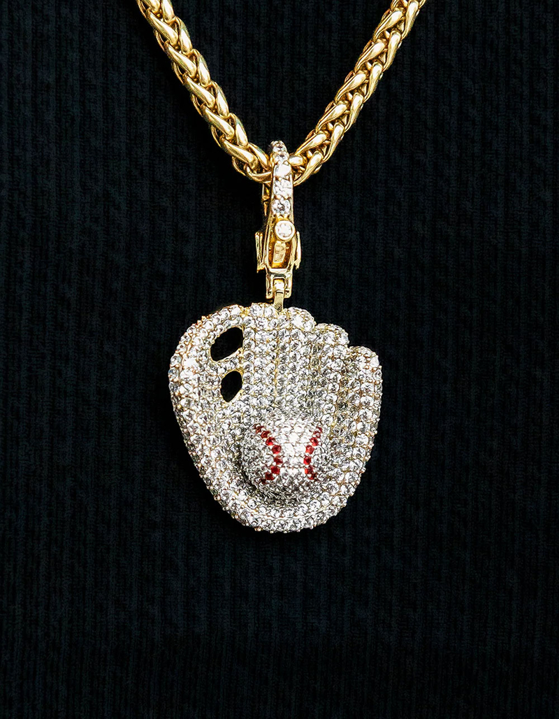 GLD Iced Baseball Pendant image number 0