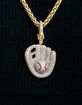 GLD Iced Baseball Pendant image number 1