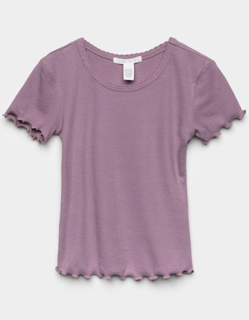 FULL TILT Essential Ribbed Girls Purple Tee image number 0