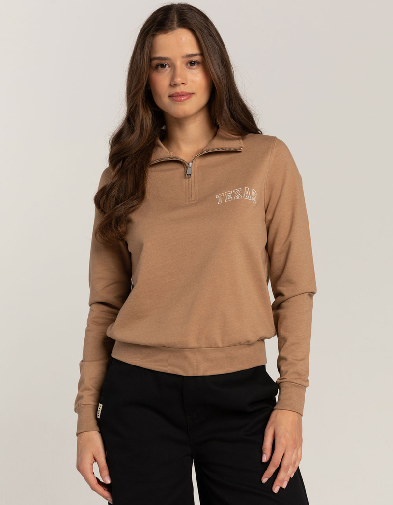 FULL TILT Texas Quarter Zip Womens Sweatshirt image number 0