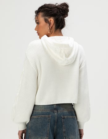 TRUE RELIGION Embroidered Ribbed Womens Hoodie Alternative Image