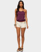 EDIKTED Ceresie Belt Denim Micro Shorts image number 4