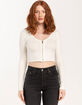 SAY WHAT? Zip V-Neck Womens Sweater image number 1
