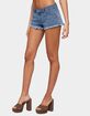 EDIKTED Crochet Pockets Low Rise Denim Micro Shorts image number 2
