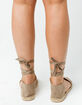 SODA Lace Up Taupe Womens Espadrille Flatform Sandals image number 3
