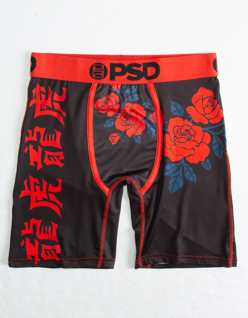 PSD Black Rose Mens Boxer Briefs image number 0