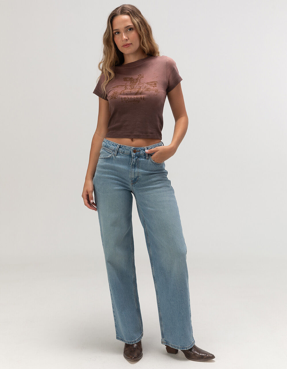 WRANGLER Loose Straight Womens Denim Jeans - LIGHT INDIGO