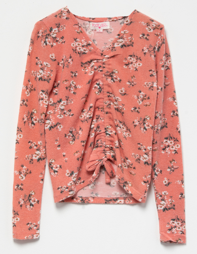 POOF Cozy Floral Girls Cinch Top image number 0