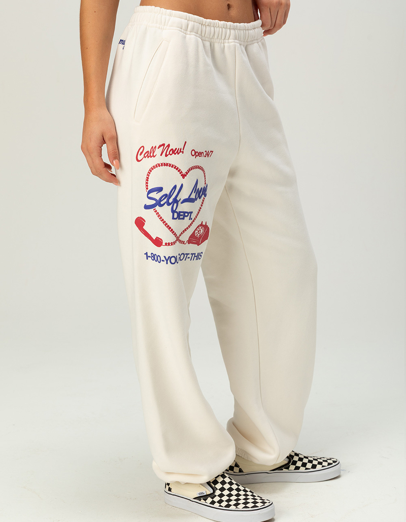 THE MAYFAIR GROUP Self Love Womens Oversized Jogger Sweatpants image number 3