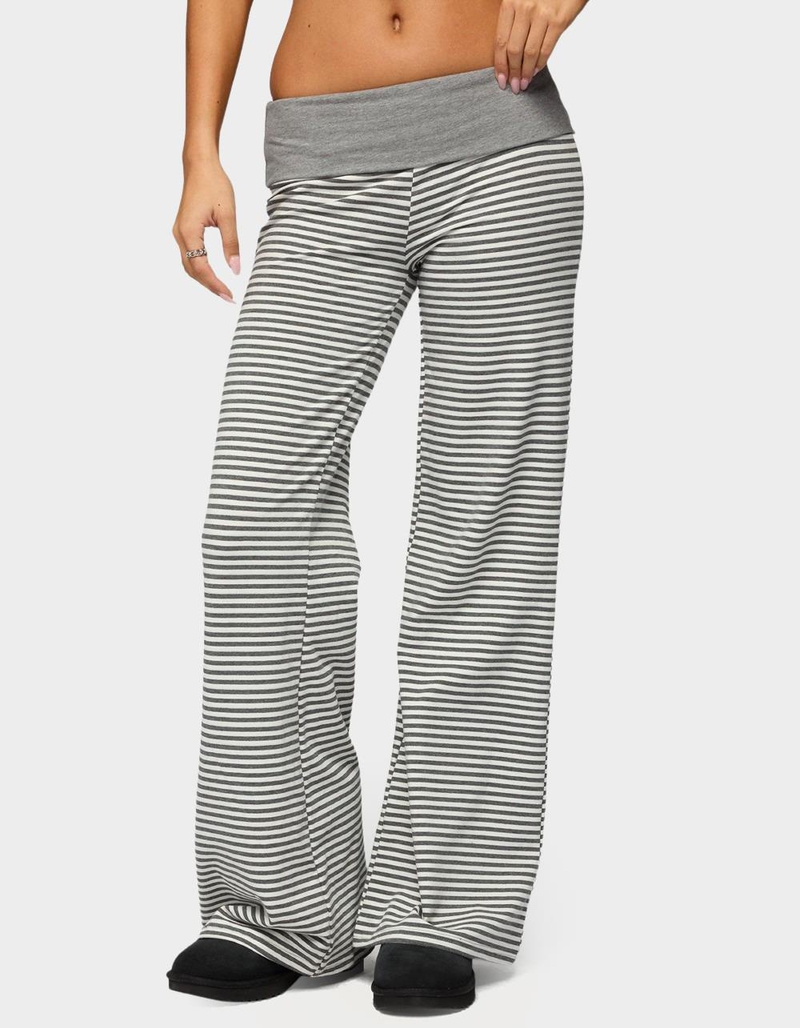 EDIKTED Meggy Striped Foldover Pants image number 0