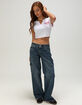 TRUE RELIGION Crystal Leopard Womens Ribbed Notch Baby Tee image number 5