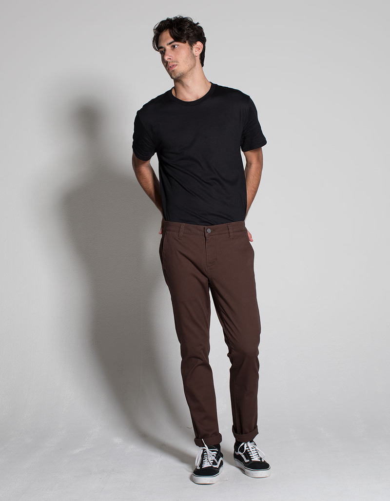 RSQ London Brown Mens Skinny Stretch Chino Pants image number 1