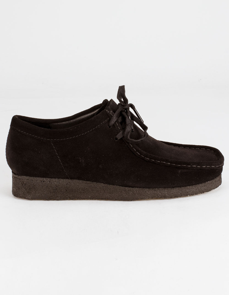 CLARKS Wallabee Mens Black Suede Shoes image number 0