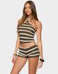 EDIKTED Elita Striped Textured Knit Halter Top image number 2