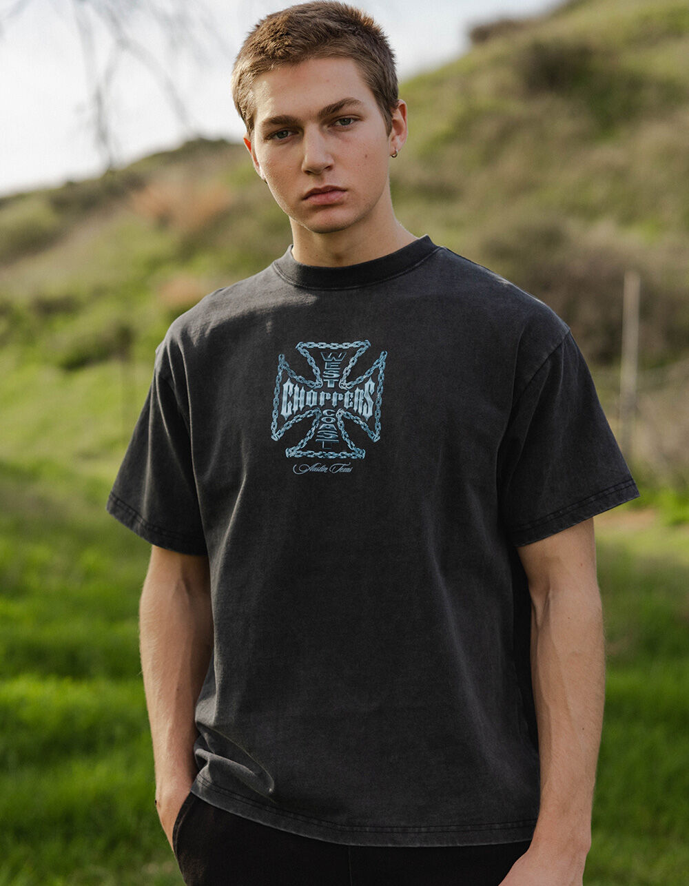WEST COAST CHOPPERS Chained Up Mens Tee - WASHED BLACK | Tillys
