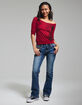 MISS ME Border Pocket Womens Mid Rise Bootcut Jeans image number 1