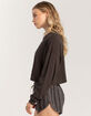 BILLABONG Beach Womens Oversized Long Sleeve Crop Top image number 3