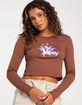 OBEY Its All Love Womens Crop Long Sleeve Tee image number 4