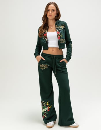 ED HARDY Sacred Heart Womens Rhinestone Sweatpants Primary Image